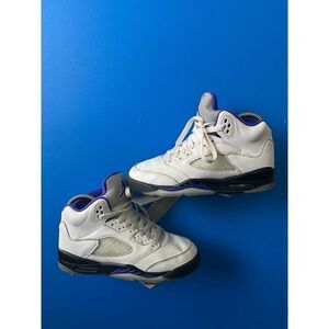 Nike Boys Air Jordan 5 440888-141 White Basketball Shoes Sneakers Size 4Y